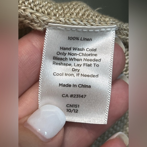 Talbots Summer Linen Beige Open-Front Sweater Cardigan
Size Medium - Picture 4 of 6